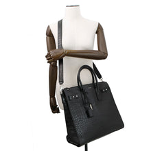 将图像加载到图库查看器中，SAINT LAURENT PARIS North South Jour Souple Black480583 Croco embossed leather

