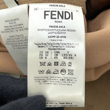 Load image into Gallery viewer, FENDI FF Calligraphy Shorts Size 36 BeigeFR6336 Wool 90% Cashmere8% Polyurethane2%
