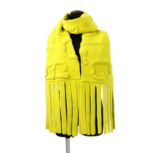 将图像加载到图库查看器中，Bottega Veneta Logo Embossed Chenille Knit Scarf Shocking Yellow687889 Nylon99% Polyurethane1%
