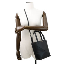 将图像加载到图库查看器中，LOEWE Puzzle Fold Tote BlackA657V25X01 Leather Size Mini
