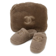 Load image into Gallery viewer, CHANEL CC Logo Fur Sandals GreigeG45984 Mouton Size 36C
