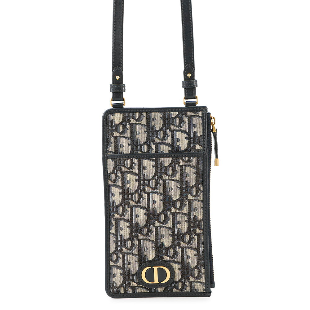 Dior 30Montaigne Oblique Phone Case Beige/NavyS2090UTZQ Canvas Leather