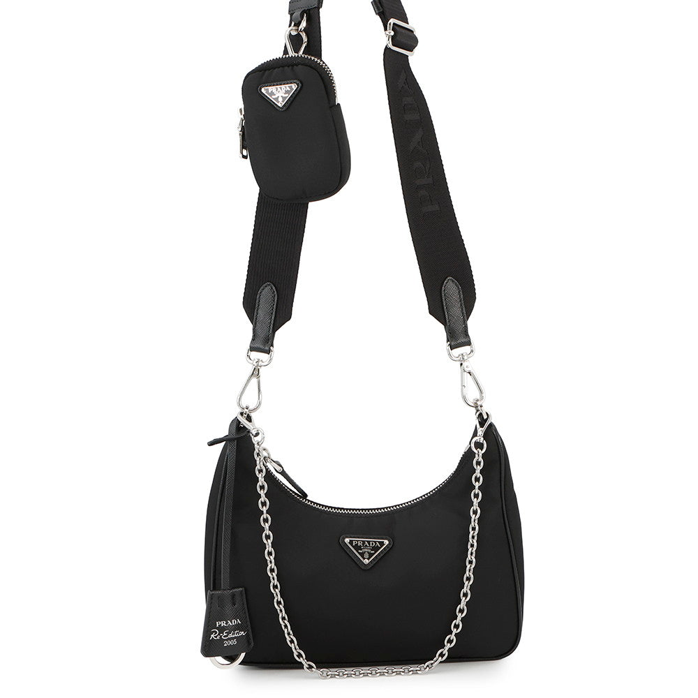 PRADA Re-Edition 2005 Re-Nylon Shoulder Bag Black1BH204 Nylon