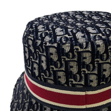 Load image into Gallery viewer, Dior Oblique Trotter Hat Size 58 Navy/Red Rayon56% Cotton27% Silk9% Polyester8%
