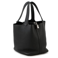 将图像加载到图库查看器中，HERMES Picotin Lock Black Taurillon Clemence Size MM

