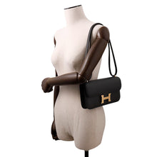 将图像加载到图库查看器中，HERMES ★Constance Elan Black Epsom

