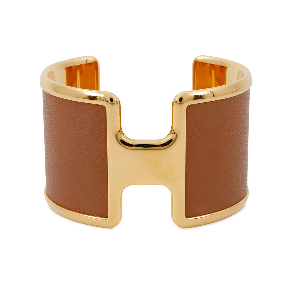 HERMES Olympus Bangle Gold Epsom Gold Plated