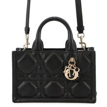 将图像加载到图库查看器中，Dior Macrocannage Book Tote 2-Way Handbag BlackS5573OWHP_M900 Calf Leather Size Mini
