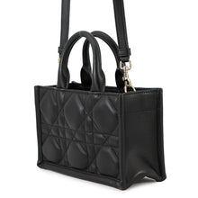 将图像加载到图库查看器中，Dior Macrocannage Book Tote 2-Way Handbag BlackS5573OWHP_M900 Calf Leather Size Mini
