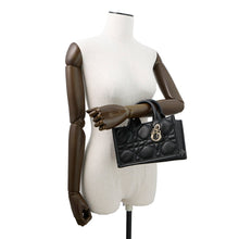 将图像加载到图库查看器中，Dior Macrocannage Book Tote 2-Way Handbag BlackS5573OWHP_M900 Calf Leather Size Mini
