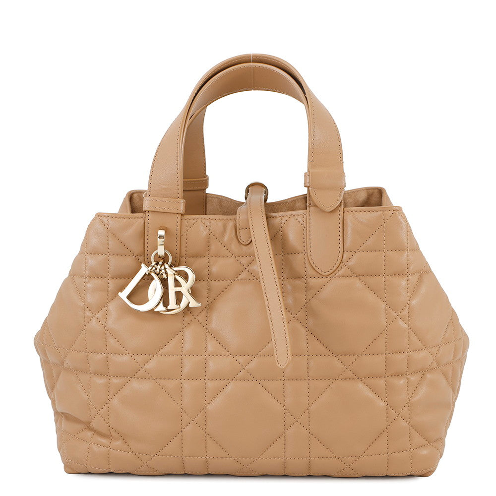 Dior TouJules Macrocannage Handbag TanM2821OSHJ Calf Leather Size Medium