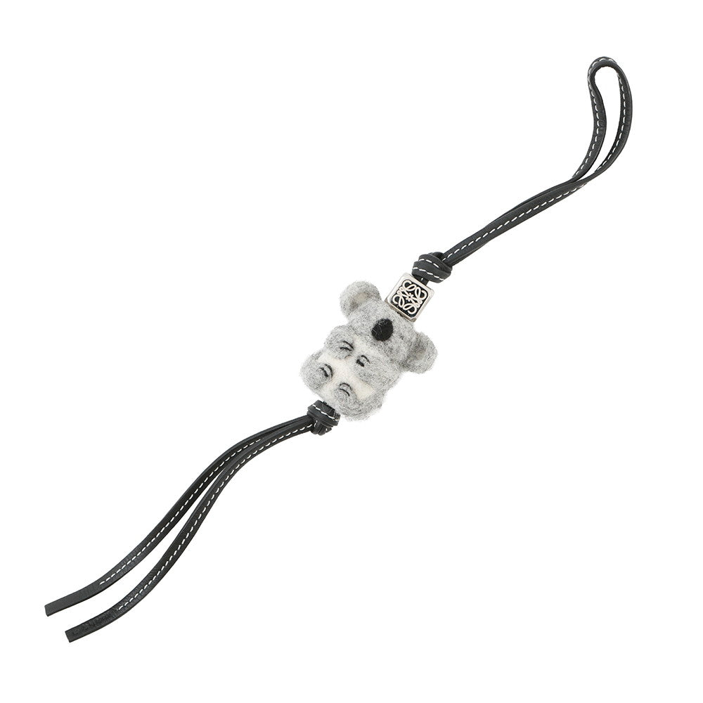 LOEWE Koala Bag Charm Gray/BlackC880232X01 Felt Leather