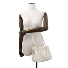 将图像加载到图库查看器中，PRADA Gathered 2WAY Shoulder Bag White1BA172 Leather
