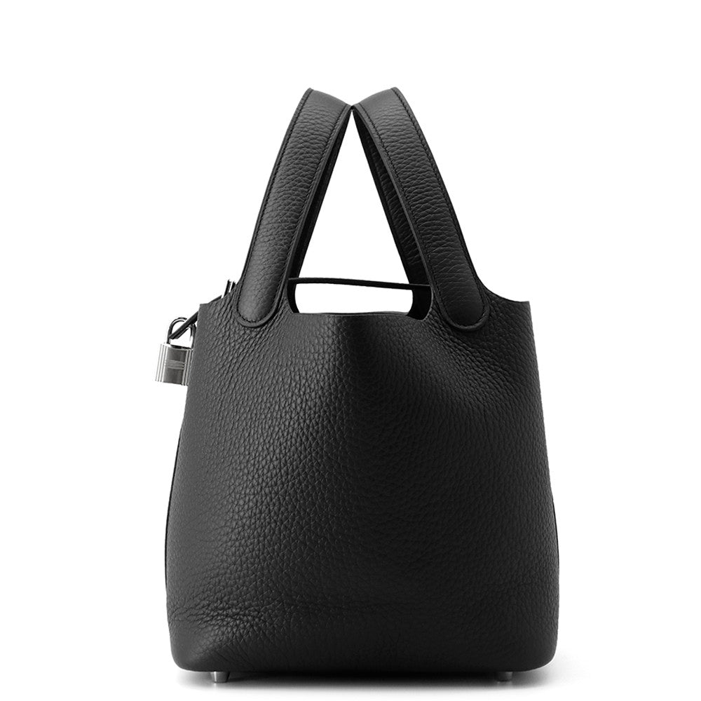 HERMES Picotin Lock Black Taurillon Clemence Size PM