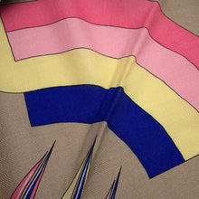 将图像加载到图库查看器中，HERMES Triangle Geant Arcs en Ciel Black/Rose/Jaune Cashmere70% Silk30%
