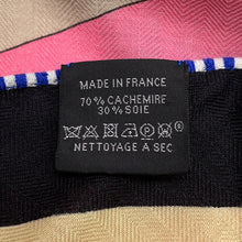 将图像加载到图库查看器中，HERMES Triangle Geant Arcs en Ciel Black/Rose/Jaune Cashmere70% Silk30%
