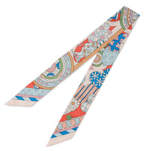 将图像加载到图库查看器中，HERMES Twilly LES MURMURES DE LA FORET Whispers of the Forest BeigeRose/Rose/Blue Silk100%
