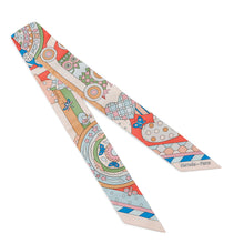 Load image into Gallery viewer, HERMES Twilly LES MURMURES DE LA FORET Whispers of the Forest BeigeRose/Rose/Blue Silk100%
