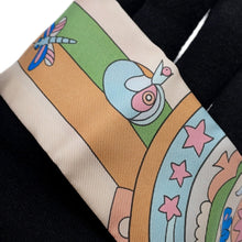 Load image into Gallery viewer, HERMES Twilly LES MURMURES DE LA FORET Whispers of the Forest BeigeRose/Rose/Blue Silk100%
