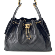 Load image into Gallery viewer, CHANEL CHANEL25 ChainShoulder Bag BlackAS5293 Caviar Leather Size Small
