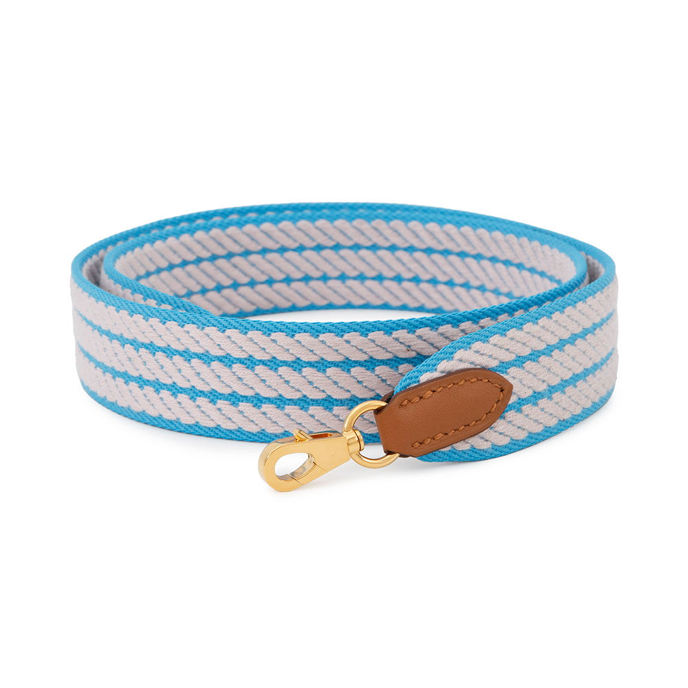 HERMES Bandouliere Sangle Cordage Blue Azur/Mauve Pale/Gold Swift Leather Canvas Size 1