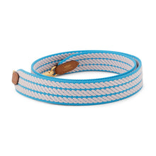 将图像加载到图库查看器中，HERMES Bandouliere Sangle Cordage Blue Azur/Mauve Pale/Gold Swift Leather Canvas Size 1&quot;/29.5&quot;
