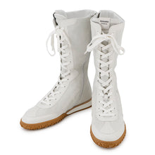 Load image into Gallery viewer, HERMES Sneakers (Lace-up) White Velor Leather Size 36
