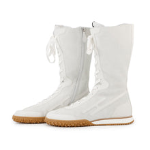 Load image into Gallery viewer, HERMES Sneakers (Lace-up) White Velor Leather Size 36
