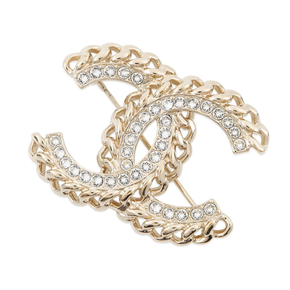 CHANEL CC Logo Rhinestone BroochAB5612 Metal Rhinestone