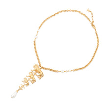 Load image into Gallery viewer, CHANEL Lion Necklace Gold Metal Faux Pearl
