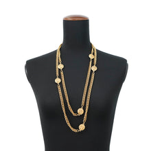 Load image into Gallery viewer, CHANEL Coin motif long necklace Gold Metal
