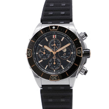 将图像加载到图库查看器中，BREITLING Super Chronomat 44 Four-Year Calendar W44mm Stainless Steel Rubber Black DialI19320251B1S1
