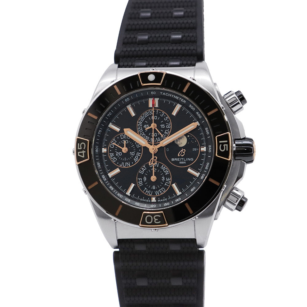 BREITLING Super Chronomat 44 Four-Year Calendar W44mm Stainless Steel Rubber Black DialI19320251B1S1