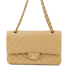 Load image into Gallery viewer, CHANEL Matelasse W Flap ChainShoulder Bag BeigeA01112 Caviar Leather Size 25
