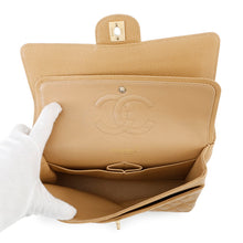 Load image into Gallery viewer, CHANEL Matelasse W Flap ChainShoulder Bag BeigeA01112 Caviar Leather Size 25
