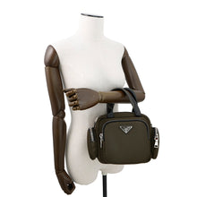将图像加载到图库查看器中，PRADA Multi-pocket 2-way Shoulder Bag Khaki1BB061 Nylon Leather
