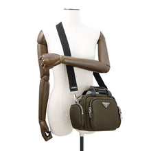 将图像加载到图库查看器中，PRADA Multi-pocket 2-way Shoulder Bag Khaki1BB061 Nylon Leather
