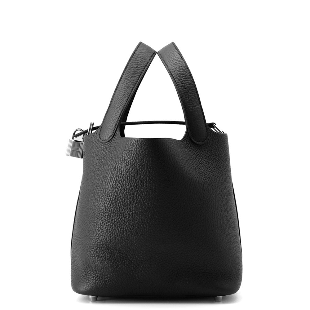 HERMES Picotin Lock Black Taurillon Clemence Size PM