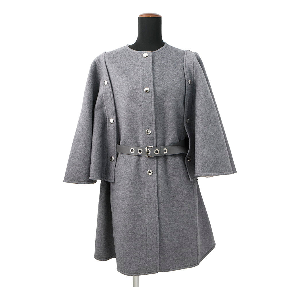 LOUIS VUITTON Double-faced Cape Sleeve Coat Size 38 Gray1AFSHX Wool 99% Silk1%