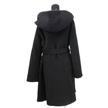 Load image into Gallery viewer, LOUIS VUITTON hooded wrap coat Size 34 Black1A4PE5 Wool 99% Silk1%
