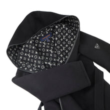 Load image into Gallery viewer, LOUIS VUITTON hooded wrap coat Size 34 Black1A4PE5 Wool 99% Silk1%
