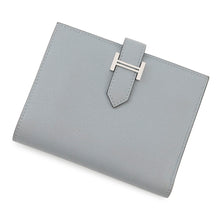 将图像加载到图库查看器中，HERMES Bean compact Green Pantan Veau Madame
