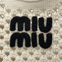 Load image into Gallery viewer, MIUMIU IVY logo tote White/Black5BG281 Cotton100%
