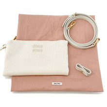 将图像加载到图库查看器中，MIUMIU IVY logo tote White/Black5BG281 Cotton100%
