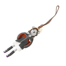 将图像加载到图库查看器中，MIUMIU Technical Yarn Trick Bag Charm Gray/Brown/Red5TT260 Recycled Polyester
