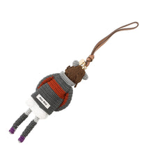 将图像加载到图库查看器中，MIUMIU Technical Yarn Trick Bag Charm Gray/Brown/Red5TT260 Recycled Polyester

