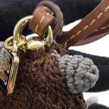 将图像加载到图库查看器中，MIUMIU Technical Yarn Trick Bag Charm Gray/Brown/Red5TT260 Recycled Polyester
