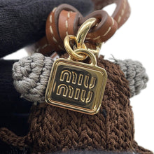 将图像加载到图库查看器中，MIUMIU Technical Yarn Trick Bag Charm Gray/Brown/Red5TT260 Recycled Polyester
