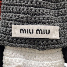 将图像加载到图库查看器中，MIUMIU Technical Yarn Trick Bag Charm Gray/Brown/Red5TT260 Recycled Polyester

