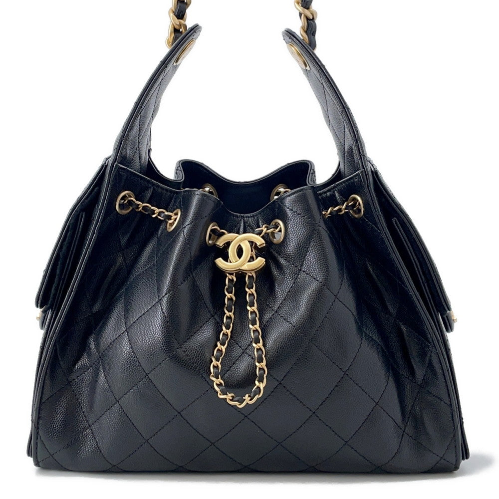 CHANEL CHANEL25 ChainShoulder Bag BlackAS5293 Caviar Leather Size Small